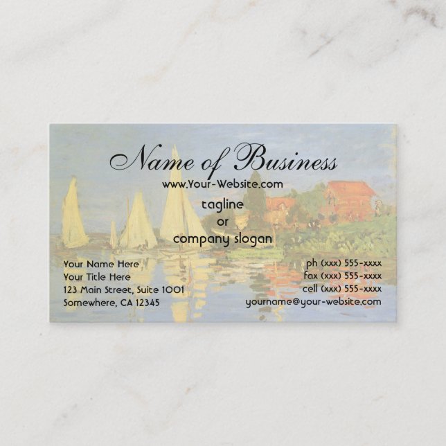Regatta at Argenteuil by Claude Monet Business Card (Front)