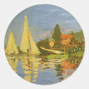 Regatta at Argenteuil by Claude Monet Classic Round Sticker
