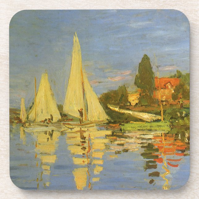 Regatta at Argenteuil by Claude Monet Drink Coaster (Front)
