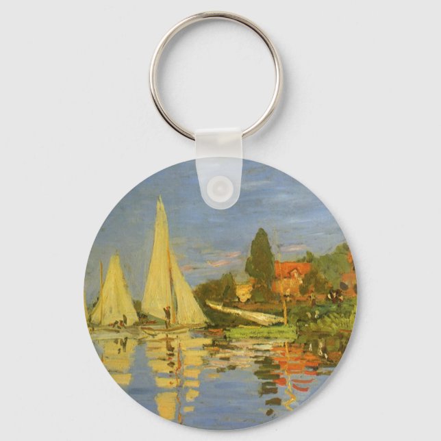 Regatta at Argenteuil by Claude Monet Keychain (Front)