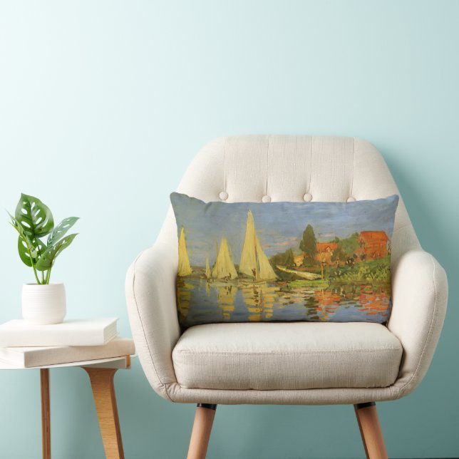 Regatta at Argenteuil by Claude Monet Lumbar Pillow (Chair)