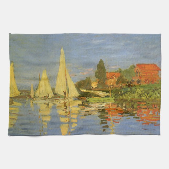 Regatta at Argenteuil by Claude Monet Towel (Horizontal)