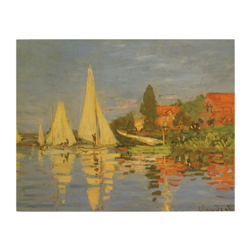 Regatta at Argenteuil by Claude Monet Wood Wall Art