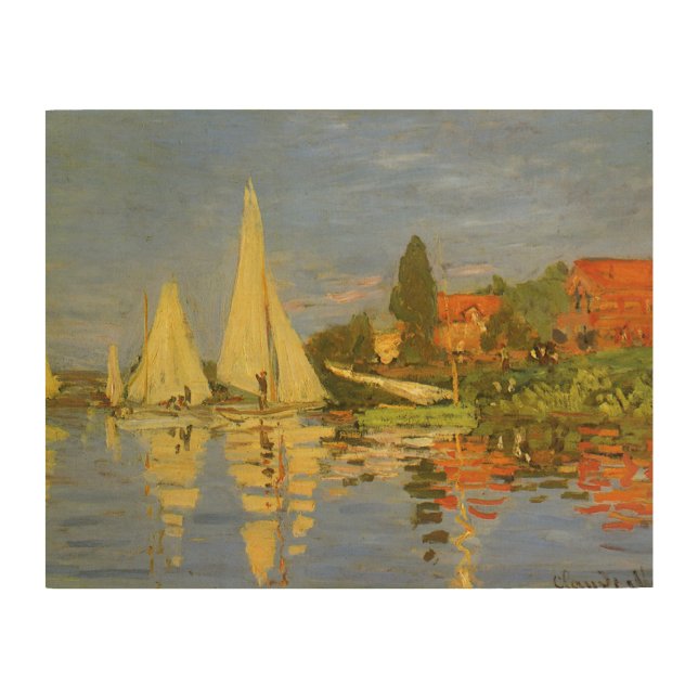 Regatta at Argenteuil by Claude Monet Wood Wall Art (Front)