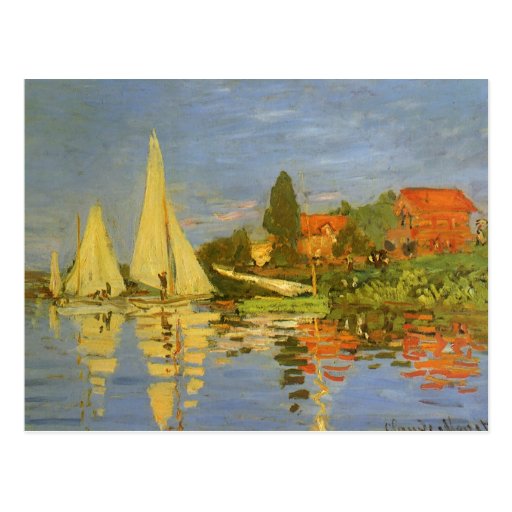 Regatta at Argenteuil by Claude Monet, Vintage Art Postcard | Zazzle