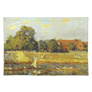 Regatta at Hampton Court Alfred Sisley Poster Cloth Placemat