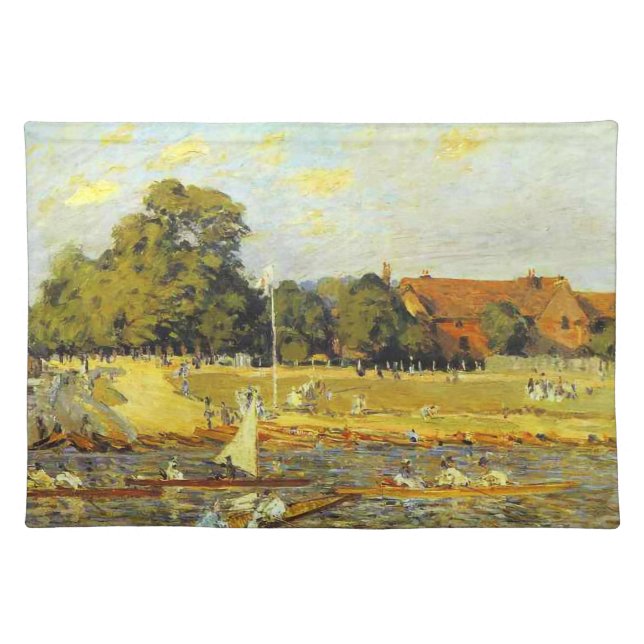 Regatta at Hampton Court Alfred Sisley Poster Cloth Placemat (Front)