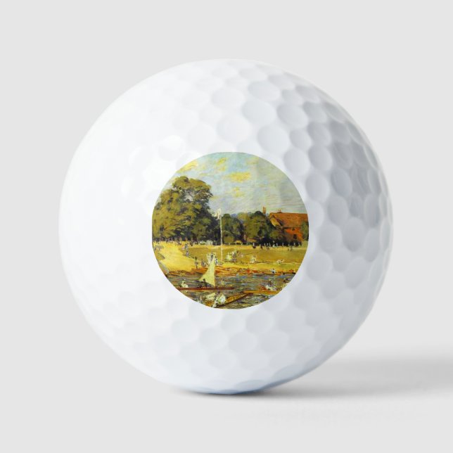 Regatta at Hampton Court Alfred Sisley Poster Golf Balls (Front)
