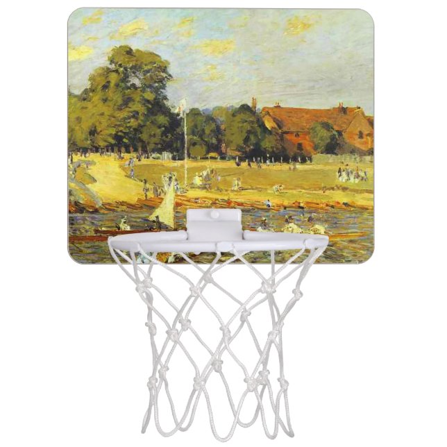 Regatta at Hampton Court Alfred Sisley Poster Mini Basketball Hoop (Front)