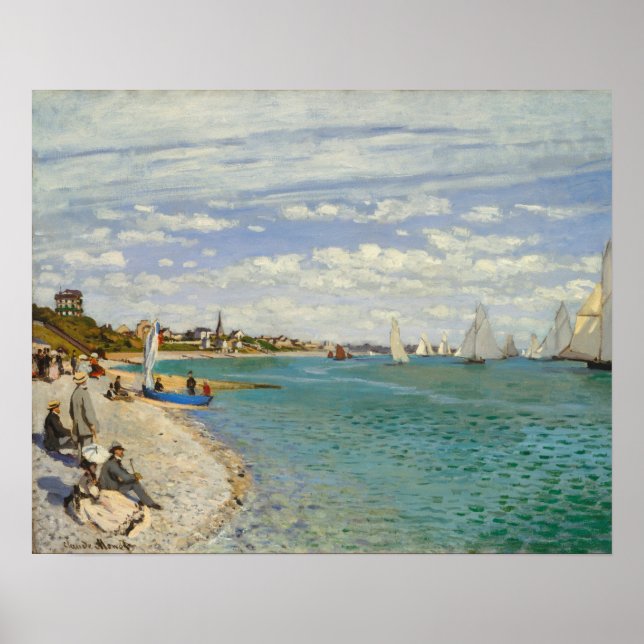 Regatta at Sainte-Adresse (1867) by Claude Monet Poster (Front)