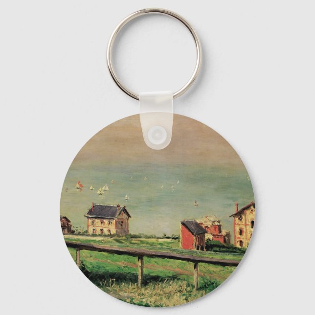 Regatta at Villerville by Gustave Caillebotte Keychain (Front)