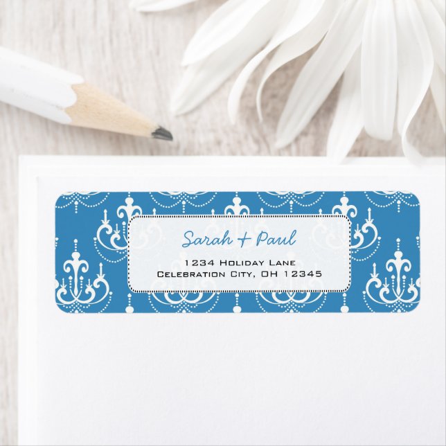 Regatta Blue Chandeliers  Return Address Label (Insitu)
