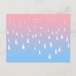Regatta boats on the ocean postcard