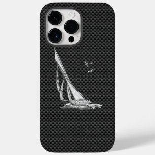Regatta Sailboat on Carbon Fiber Style Case-Mate iPhone 14 Pro Max Case