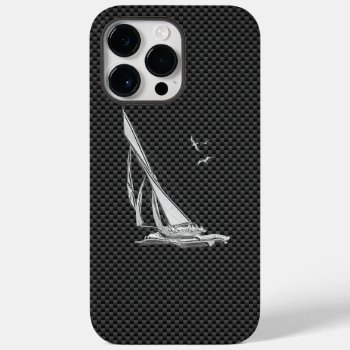 Regatta Sailboat On Carbon Fiber Style Case-mate Iphone 14 Pro Max Case by CaptainShoppe at Zazzle
