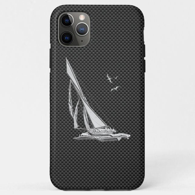 Regatta Sailboat on Carbon Fiber Style  Case-Mate iPhone Case (Back)