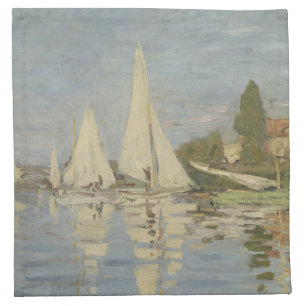 Regattas at Argenteuil, OIl Painting, Claude Monet Cloth Napkin