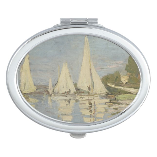 Regattas at Argenteuil, OIl Painting, Claude Monet Compact Mirror (Front)