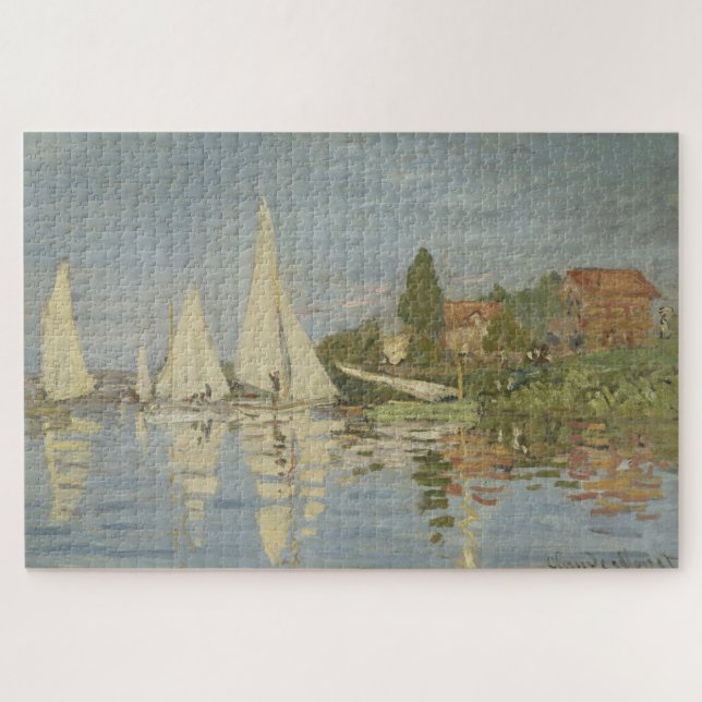 Regattas at Argenteuil, OIl Painting, Claude Monet Jigsaw Puzzle (Horizontal)
