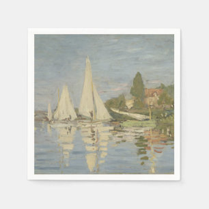 Regattas at Argenteuil, OIl Painting, Claude Monet Napkins