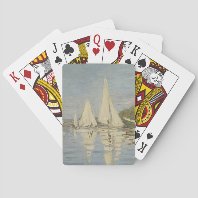 Regattas at Argenteuil, OIl Painting, Claude Monet Poker Cards (Back)