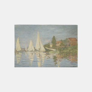 Regattas at Argenteuil, OIl Painting, Claude Monet Rug
