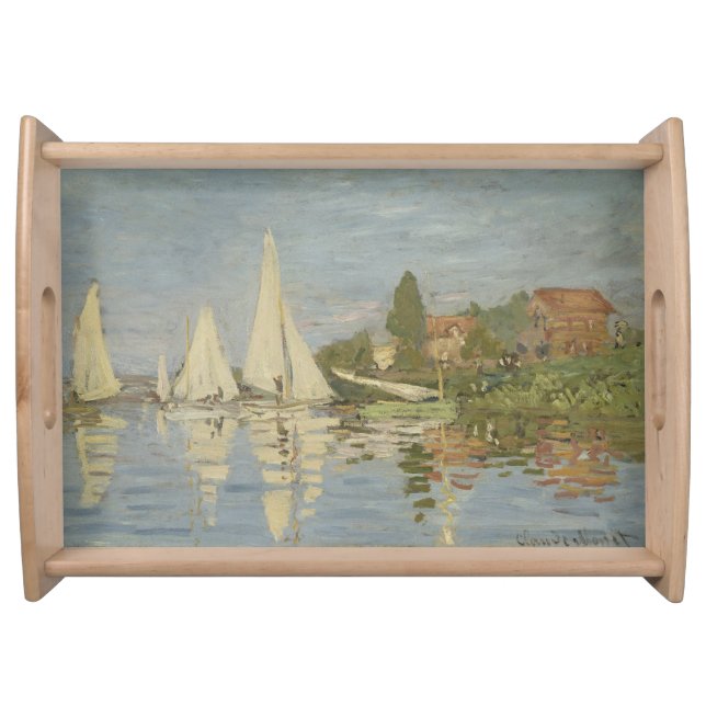 Regattas at Argenteuil, OIl Painting, Claude Monet Serving Tray (Front)