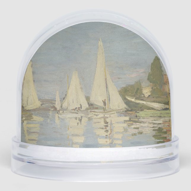 Regattas at Argenteuil, OIl Painting, Claude Monet Snow Globe (Front)