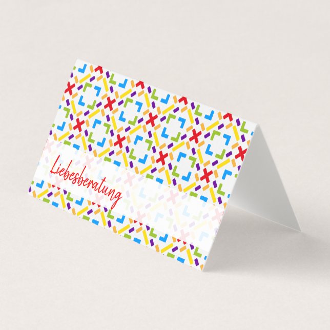 Regenbogen Muster und persönlicher Text Business Card (Front)