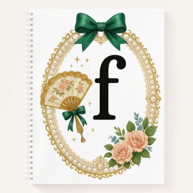 Regency Art Letter F Luxury Monogram Journal (Front)