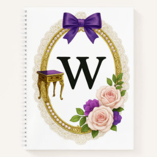 Regency Art Letter W Luxury Monogram Journal