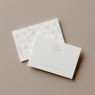 Regency Beige Allergy Diet Restriction Wedding RSVP Card
