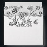 Regency Black Floral Wedding Envelope<br><div class="desc">Regency Black Floral envelope. Envelope is lined with a Vintage inspired Chinoiserie style garden floral pattern. Features,  return address on back flap.</div>