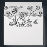 Regency Black Floral Wedding Envelope<br><div class="desc">Regency Black Floral envelope. Envelope is lined with a Vintage inspired Chinoiserie style garden floral pattern. Features,  return address on back flap.</div>