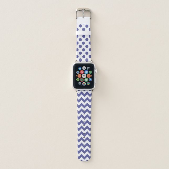 Regency Blue and White Patterns Apple Watch Band (Front)