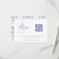 Regency Blue Chinoiserie Wedding QR Code