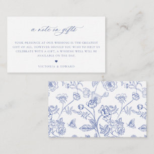 Regency Blue Floral A Note On Gifts Wedding Enclosure Card