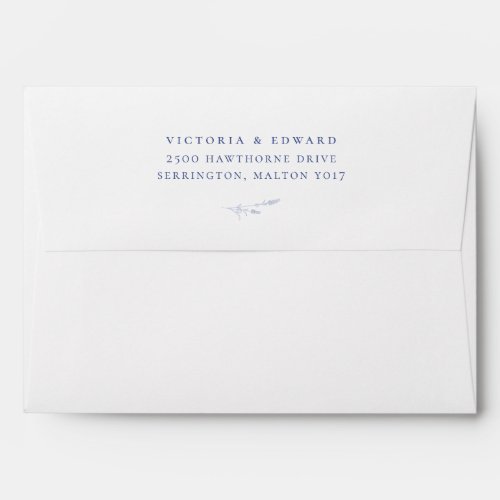 Regency Blue Floral Wedding Invitation Envelope