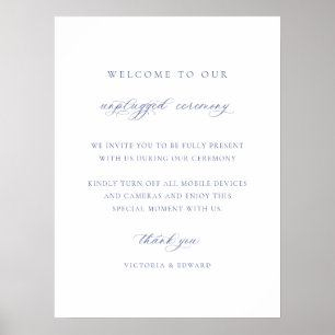 Regency Blue Unplugged Ceremony Wedding Sign