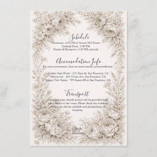 Regency Botanical Engraving Wedding Enclosure Card