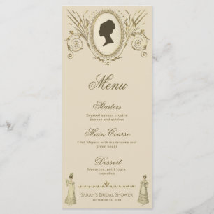 Regency Bridal Shower Vintage Antique Lady Cameo Menu