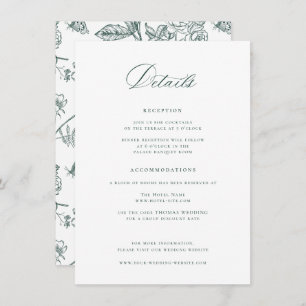 Regency Emerald Green Wedding Details Enclosure Card