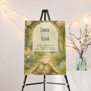 Regency English Garden Wedding Lovebirds Foam Board