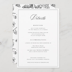 Regency Era Black Wedding Details Card