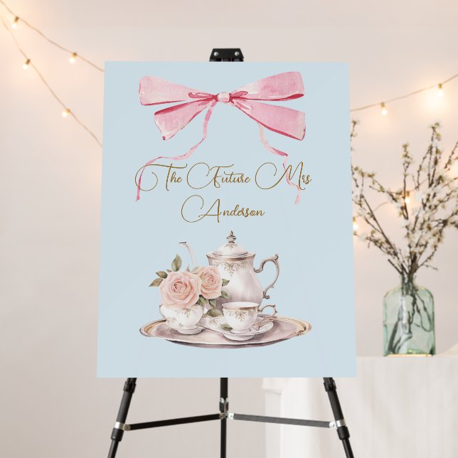 Regency Era Bridal Shower Ribbon Tea Party Foam Board (In Situ (Stand))