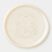 Regency Era Crest Monogram Wax Seal Sticker (Front)