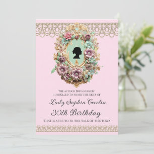 Regency Era Floral Birthday Invitation