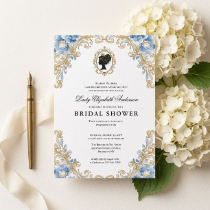 Regency era floral bridal shower invitation