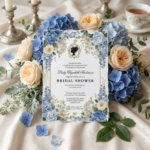 Regency era floral bridal shower invitation
