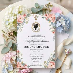 Regency era floral bridal shower invitation